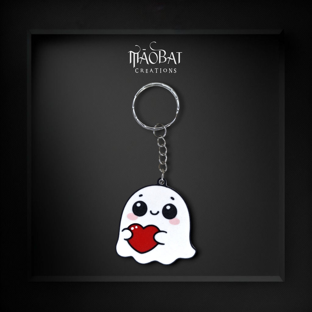 Cute Ghost Heart Keychain