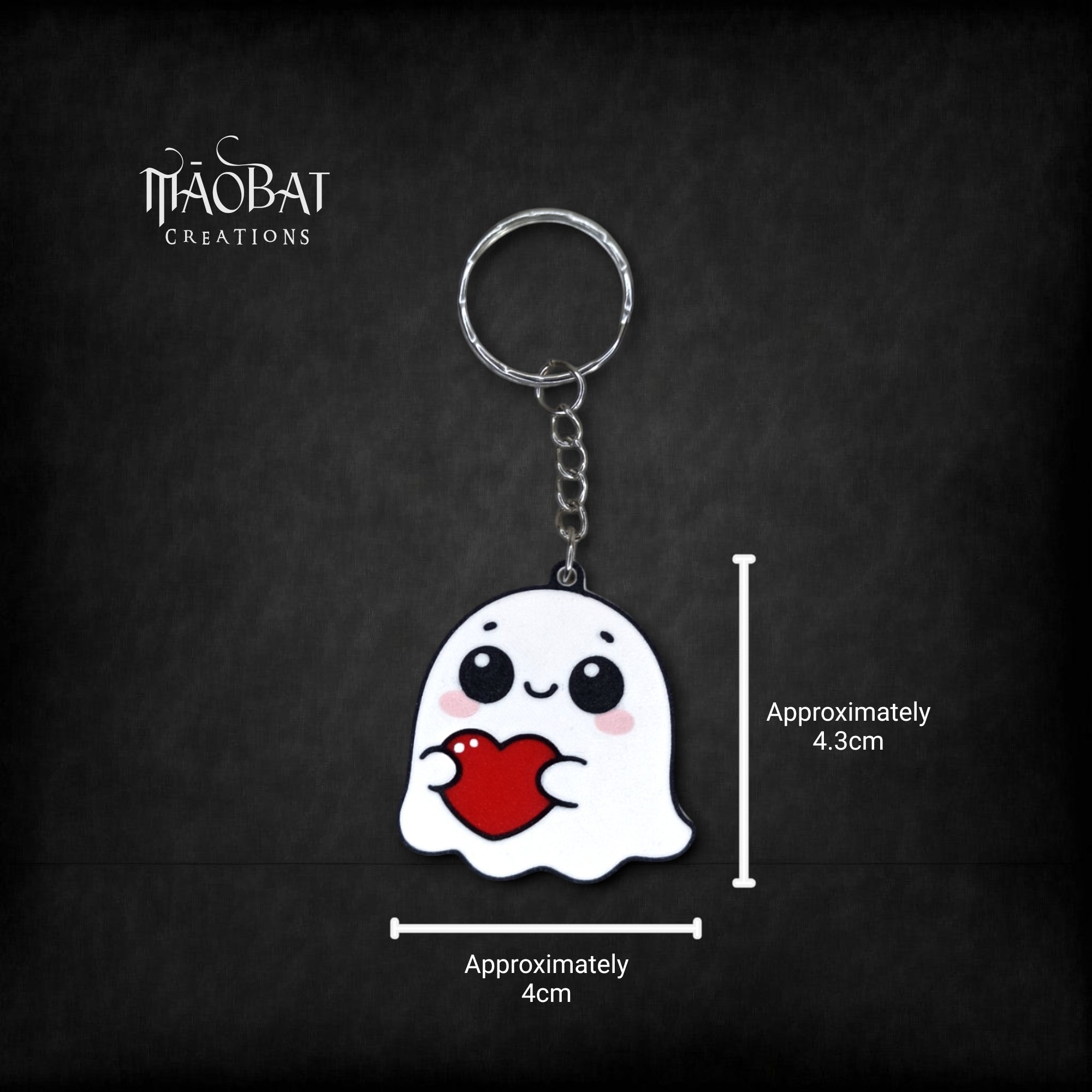 Cute Ghost Heart Keychain