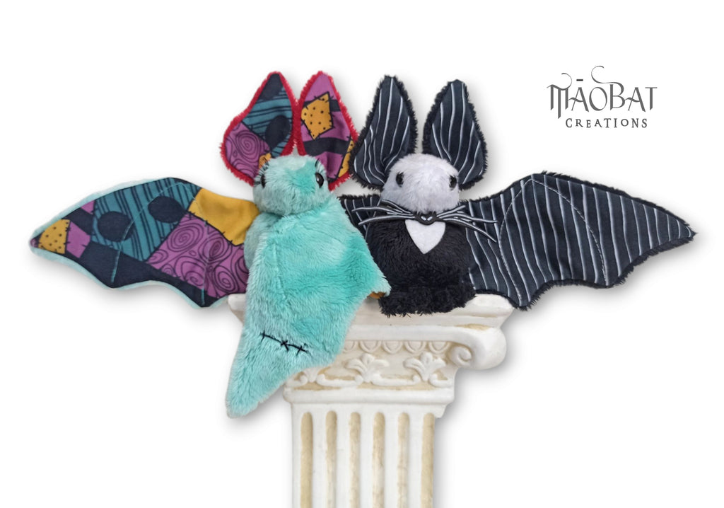 Jack & Sally-Inspired Bat Plushies