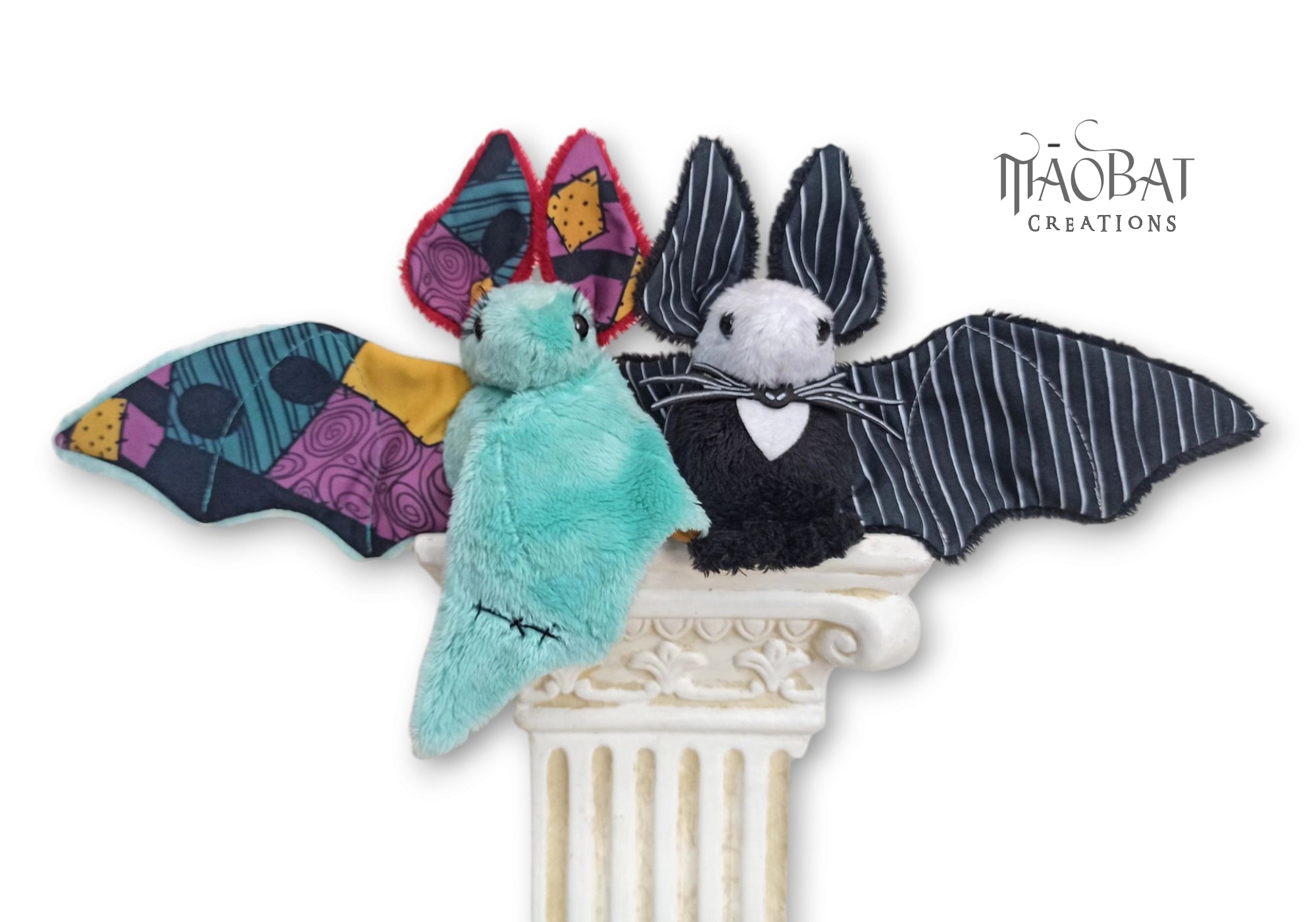 Jack & Sally-Inspired Bat Plushies