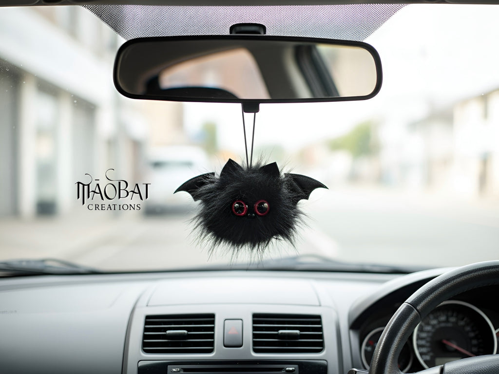 Fluffy Bat Keychain & Car Mirror Charm