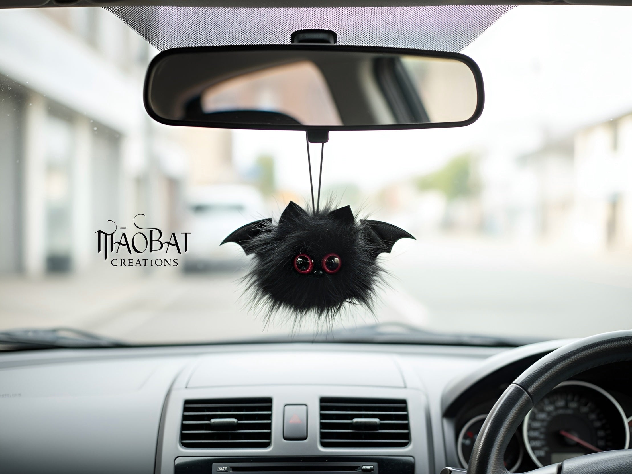 Fluffy Bat Keychain & Car Mirror Charm