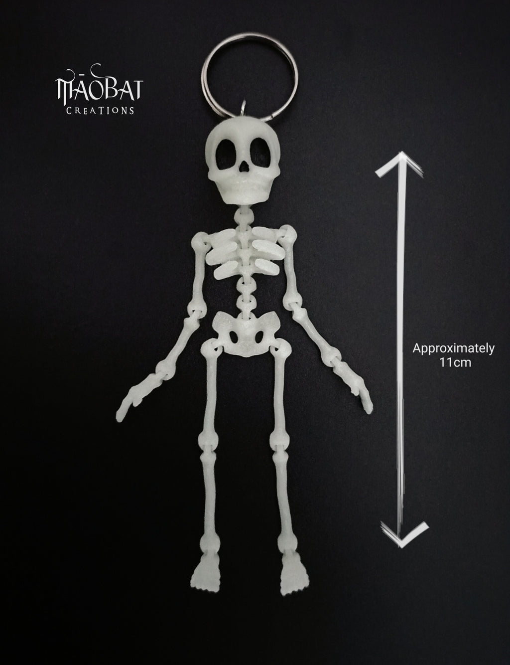 Glow in the Dark Flexi Skeleton Keychain