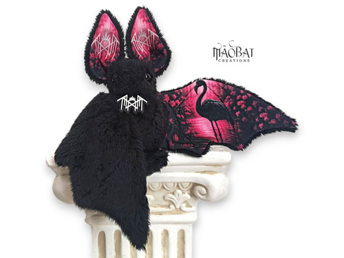 Black Flamingo Bat Plush